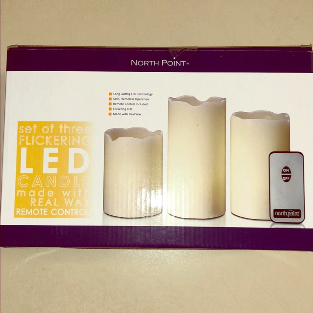 North Point LED Flickering Remote Control Candles